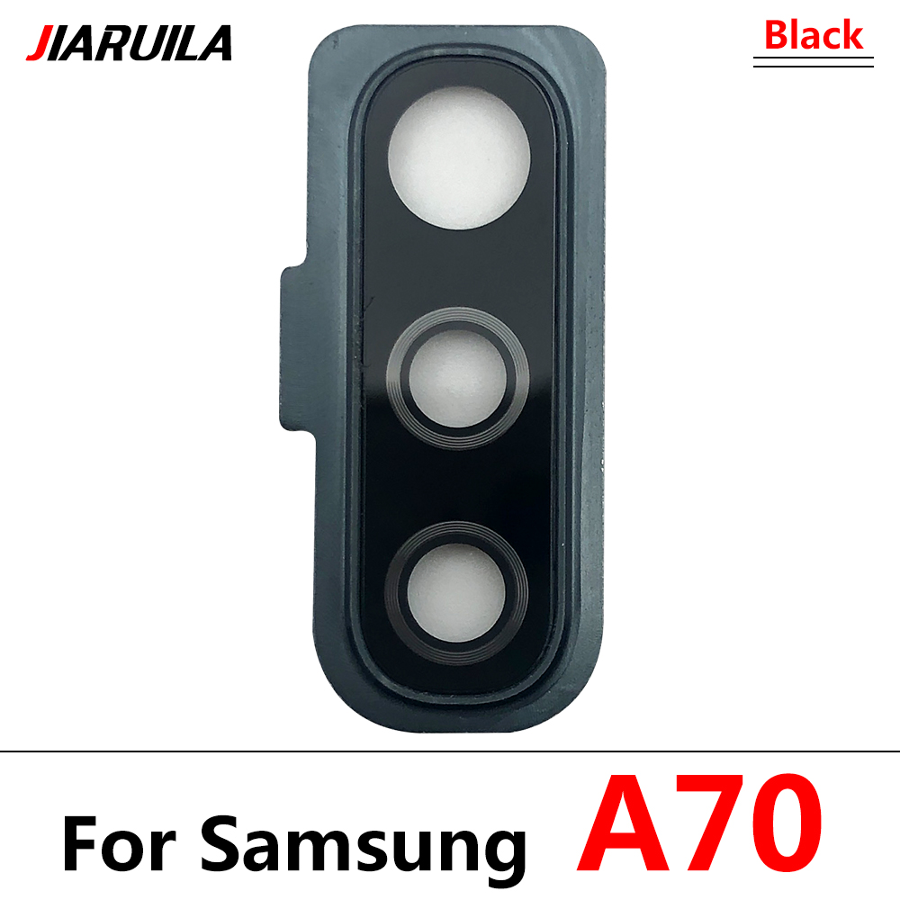 Cover posteriore in vetro per fotocamera posteriore Cover in vetro per Samsung Galaxy A50 A505F A70 A705F: A70 Black