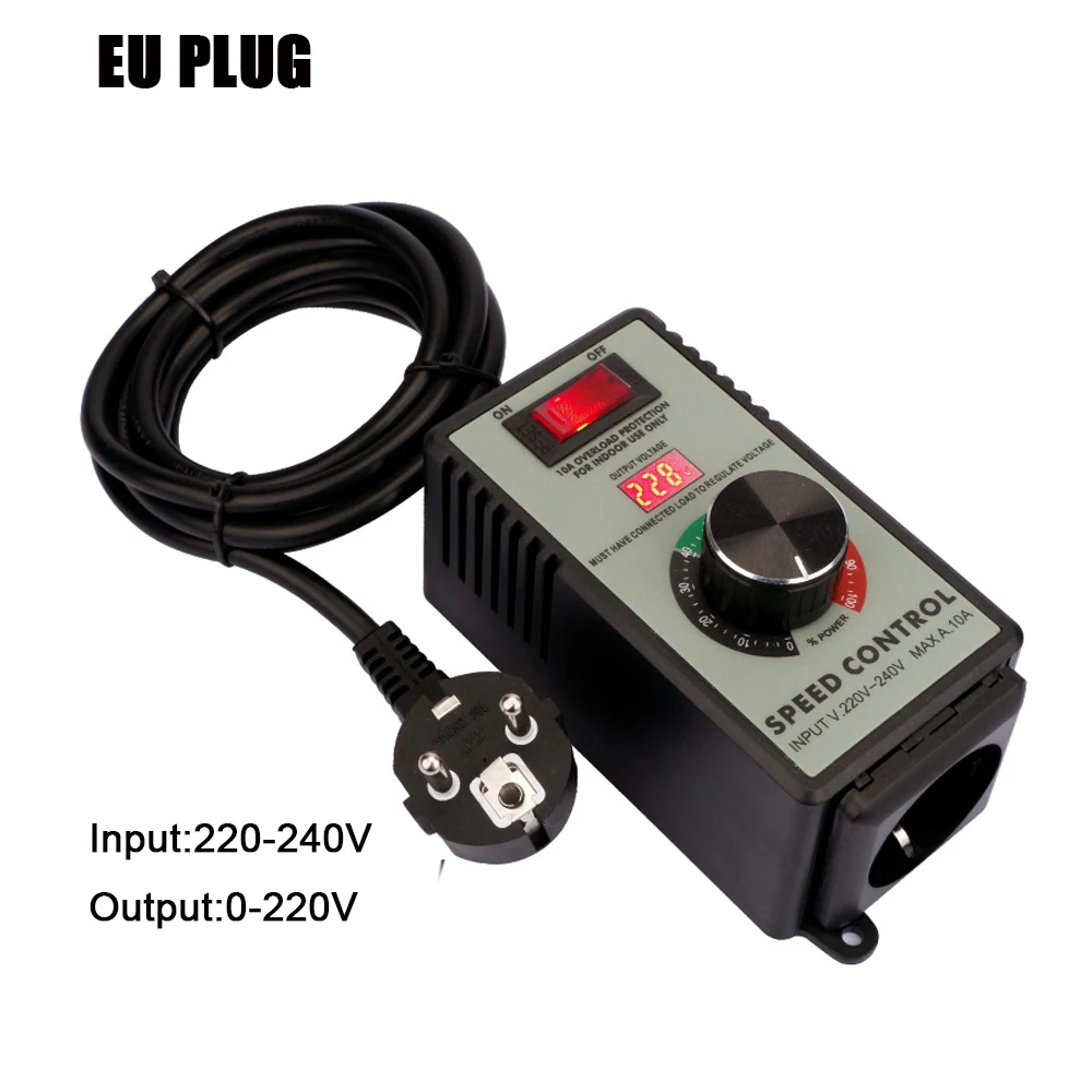 220V 4000W Motor Speed Controller Electric Router Exhaust Fan Grinder Drill Variable Voltage Regulator Switch LED Display: Default Title