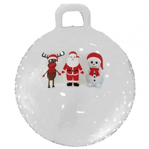Heldere Kleur Yoga Bal Set Goede Tederheid Handig Duurzaam Kerstman Patroon Handvat Bouncy Bal Set:  White