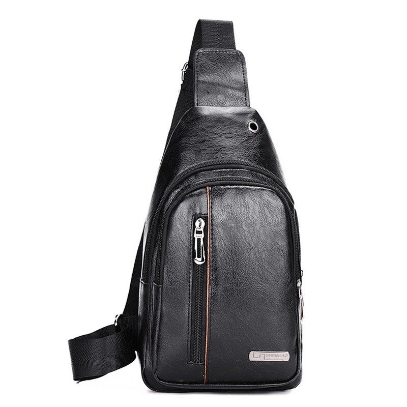 waterproof Male Chest bag Leather Crossbody Bags High Capacity Chest Bag Travel Shoulder Pack For Men Bolsos: Style B-1