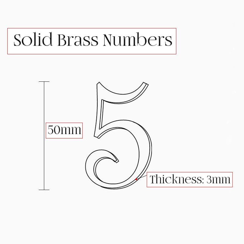 Modern Brass House Numbers Stickers For Apartment Metal Self Adhesive Doorplate Door Plaque Number Mailbox Address Street Signs