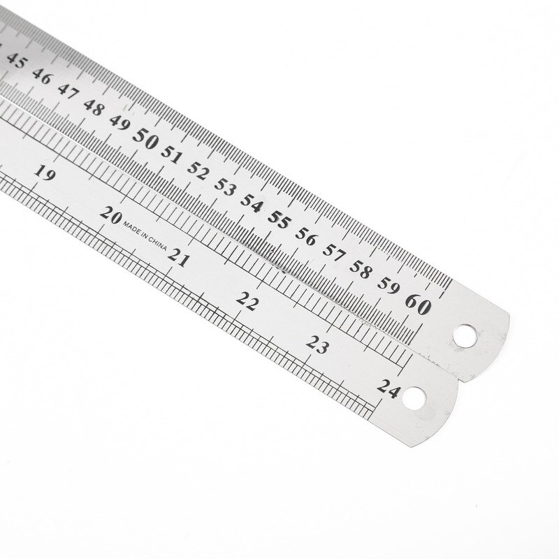 1PC 15cm/20cm/30cm/50cm Double Side Scale Stainless Steel Straight Ruler Measuring Tool School Office Supplies For Students