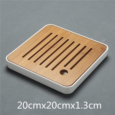 Melamine + Bamboo Tea Tray Water Storage Tray Modern Tea Set Tea Table Zen Tray Rectangular Traditional Bamboo Board Chinese Te: 2