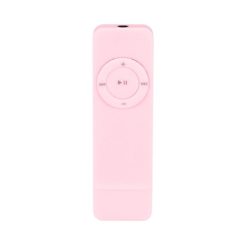 Portable USB In-line Sport MP3 Player Lossless Sound Music Media Player Support Micro TF Card: pink