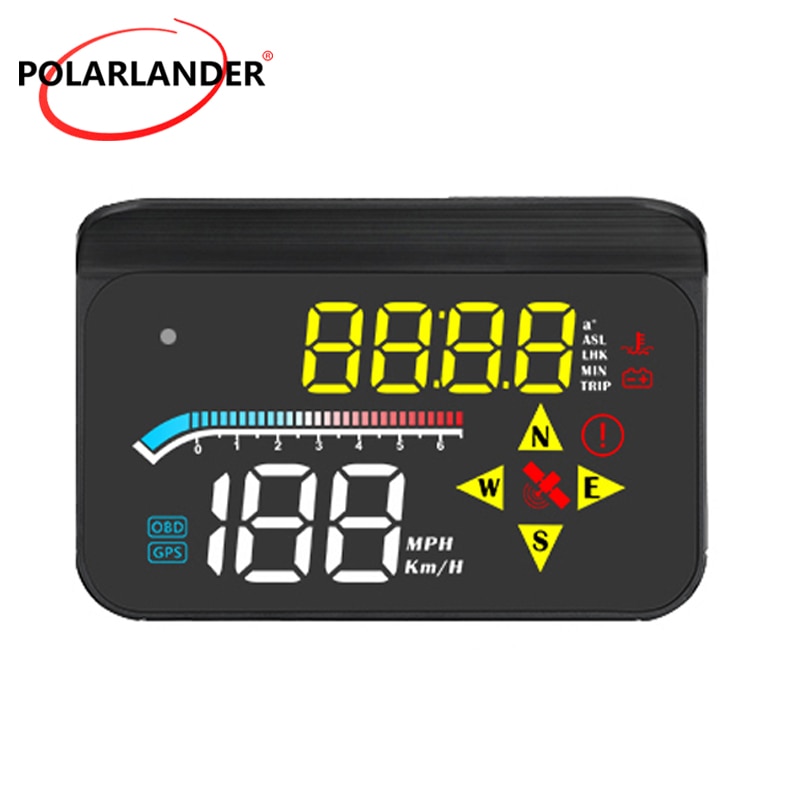 M17 gule og hvite head-up-skjermer (trenger å filme) flerfunksjonsdobbelt system 3.5- tommers obd+gps hud