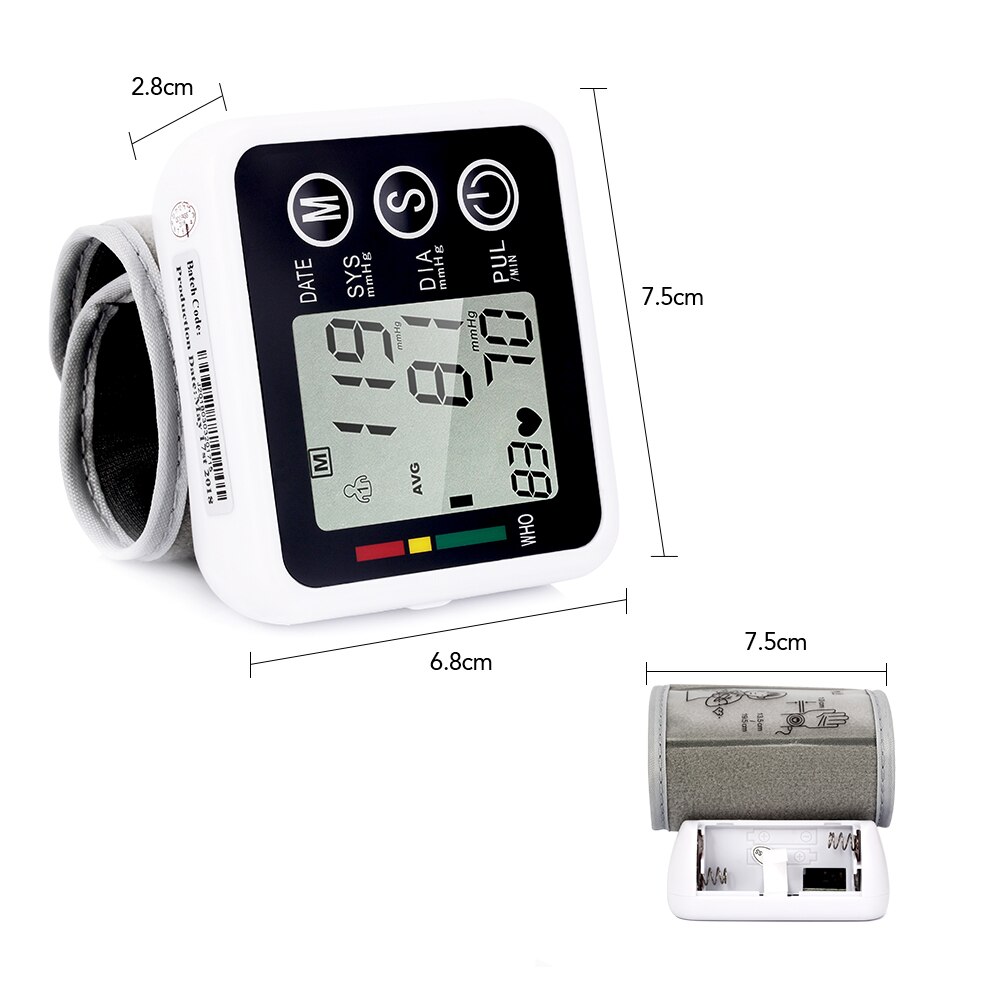 Moniteur de pression artérielle de poignet numérique OLIECO OLI-002R sphygmomanomètre automatique Portable poignet intelligent moniteur de fréquence cardiaque LCD