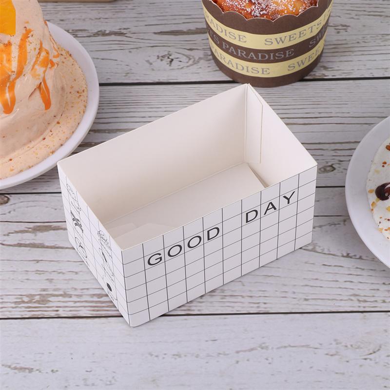 20 stk papir kake emballasje bokser smørbrød containere matte bokser fest favoriserer til frokost hamburger skål (svart og hvitt)