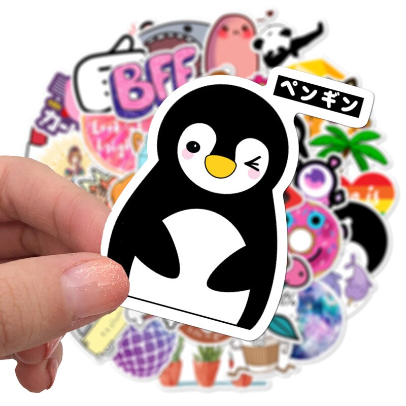 100/50PCS Large Pack Lovely Cute VSCO Girl Kids Stickers Waterproof PVC Decal for Laptop Helmet Bicycle Water Bottle Phone Case