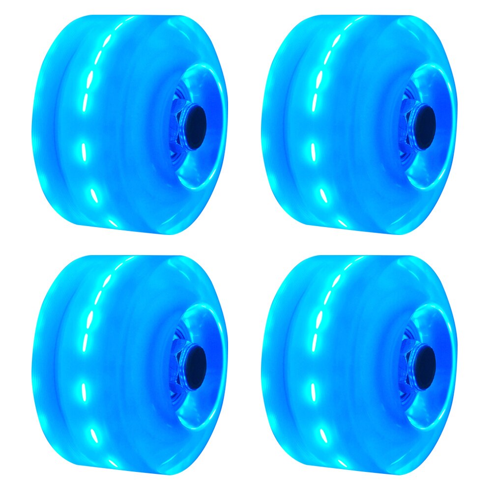 8pcs Outdoor Skateboard Light Up Roller Skate Wheel LED Luminous For Double Row Wear Resistant Easy Install Replacement Parts
