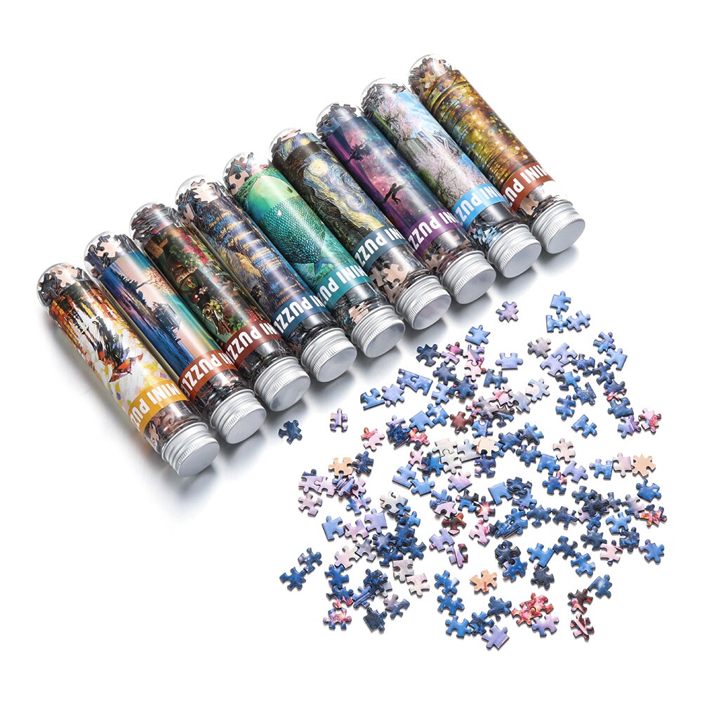 150 Pcs Mini Test Tube Jigsaw Puzzle Adults/Kids Landscapes Puzzle Game Toy Education Brain Decompress Toys