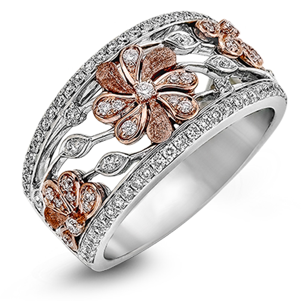 Huitan Splendido vuoto Fiore Deign Donne Anello di Cerimonia Nuziale Del Partito di ballare Anelli Delicati micro Pavimentato Lustro CZ Pietra Gioielli Alla Moda: 9