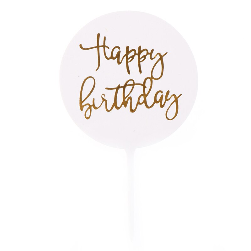 1 Stuks Gelukkige Verjaardag Acryl Cake Topper Dessert Bakken Party Decoratie Roze Blauw Jongen Of Meisje Geslacht Onthullen Cupcake Topper: 4