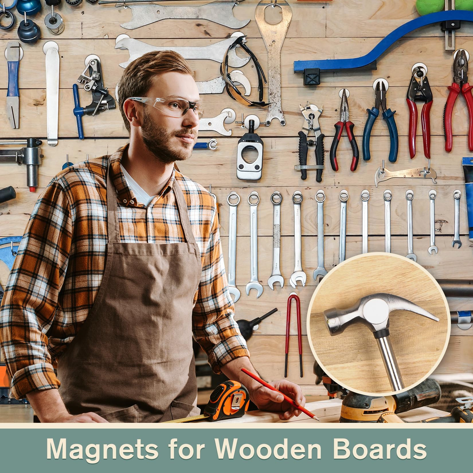 Super Strong Neodymium Disc Magnets with Double-Sided Self Adhesive for Office, Whiteboard, Kitchen, Durable Teacher Magnets