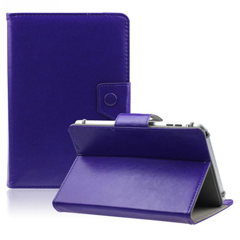 PU leather bracket set 7 inch universal tablet case white black: Purple 
