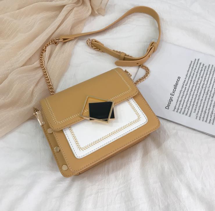 Moda feminina sacos de contraste cor couro do plutônio ombro mensageiro saco senhora crossbody mini bolsa feminina coroa sacos de noite sac um principal: YEAH ll