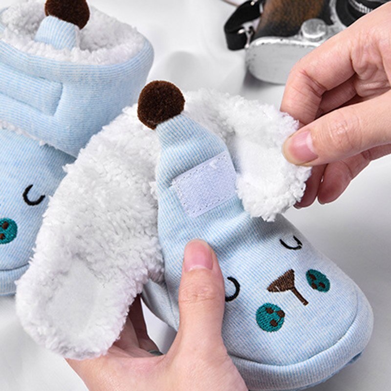 Babysko unisex bomuld varm vinter anti-efterår tegneserie hyggelig nyfødt spædbarn støvle varme sko -35