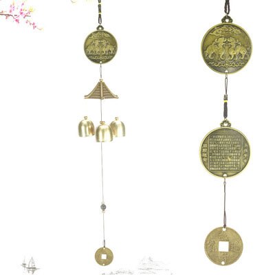 Stongwell traditionell kinesisk legering brons vindspel handgjorda hantverk hem dörr hänge väggdekoration fengshui ornament: 14
