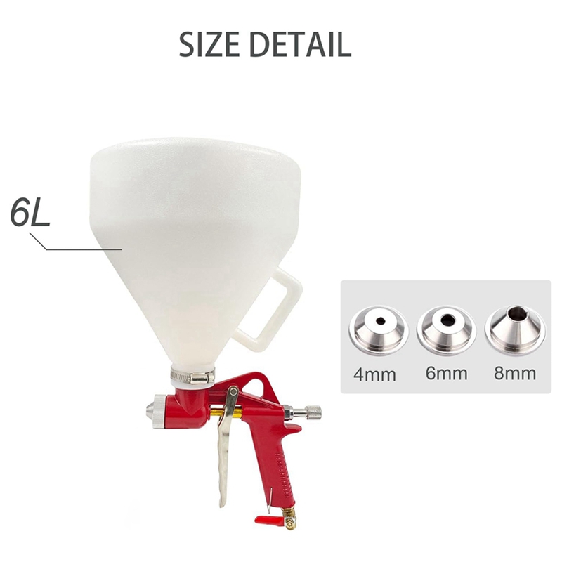 Air texture sprayer, , 1,58- gallon drywall wall painting sprayer with 3 nozzles,  (4,0 mm/6,0 mm/8,0 mm)  for stucco mud walls