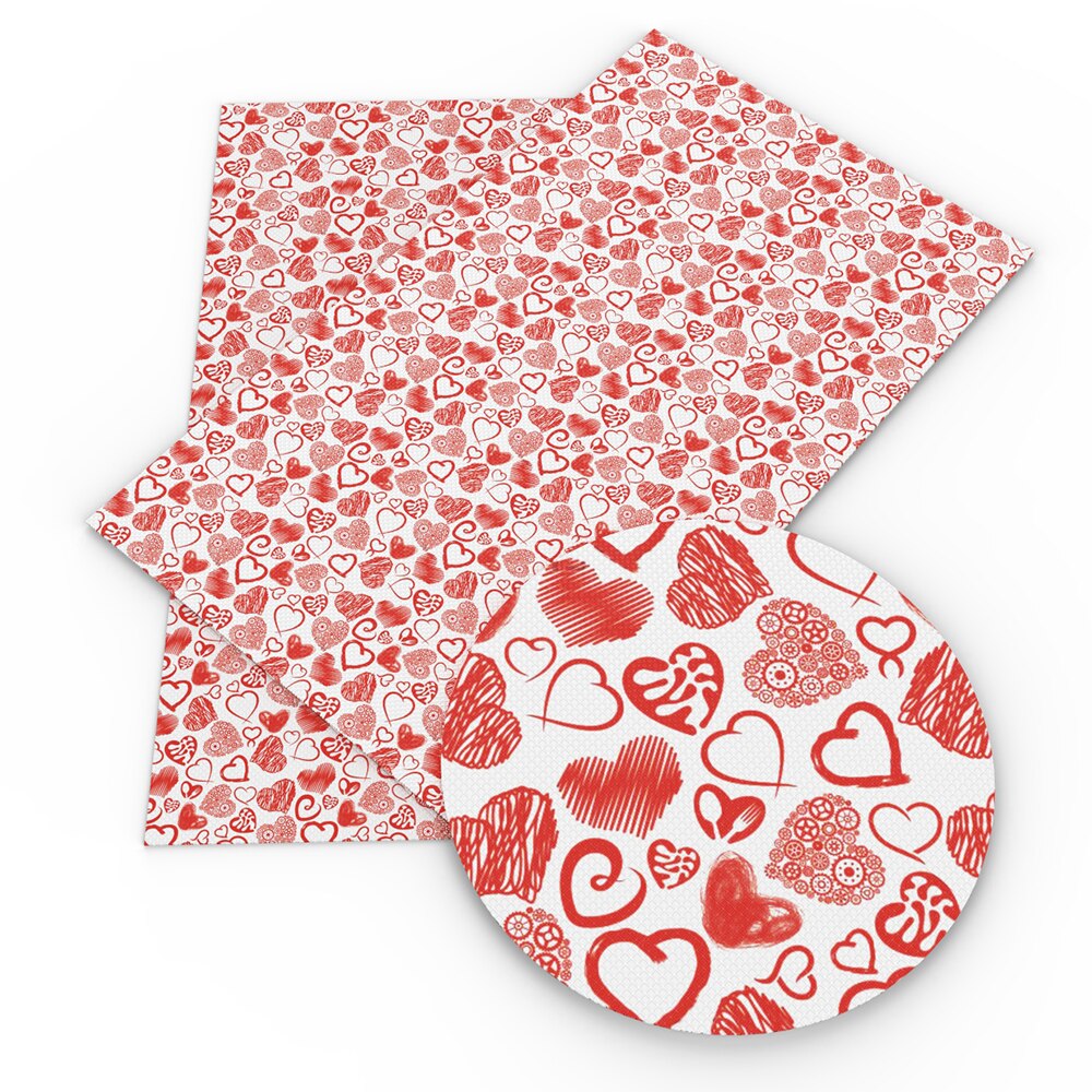 David zubehör 20*33cm Valentinsgrüße Tag Gedruckt Faux Leder Stoffe Bögen für Patchwork DIY Handgemachten Materialien Handwerk, 1Yc13361: 1094325001