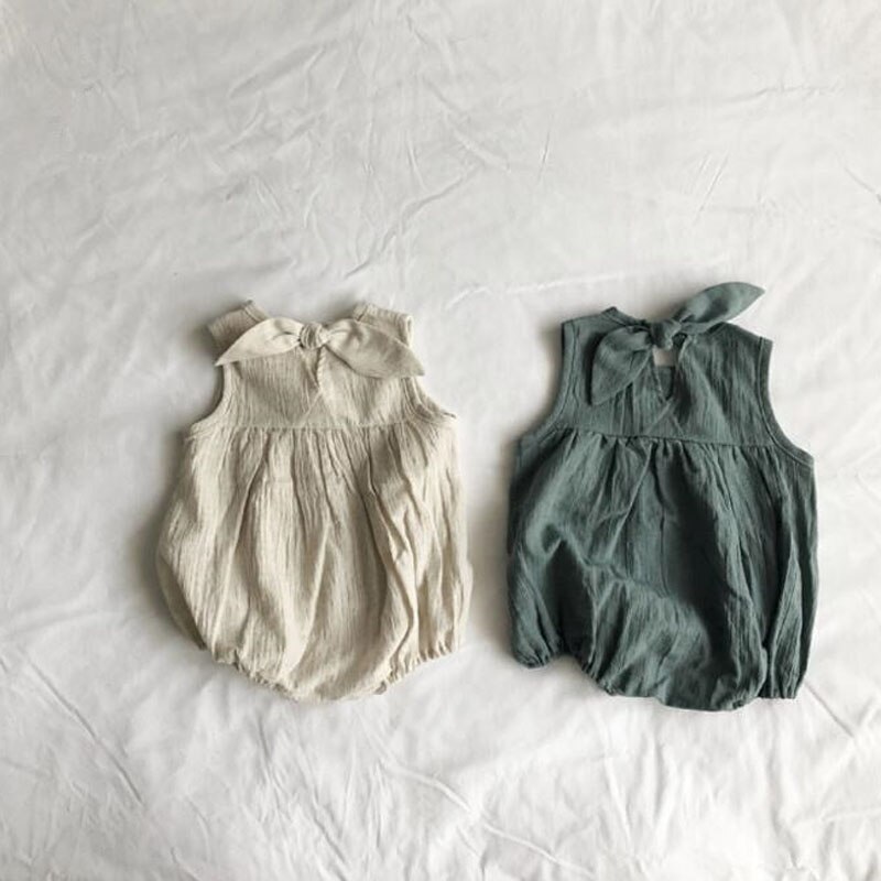 Milancel zomer linnen baby bodysuits koreaanse peutermeisjes jumpsuits katoenen slip baby jongens bodysuit