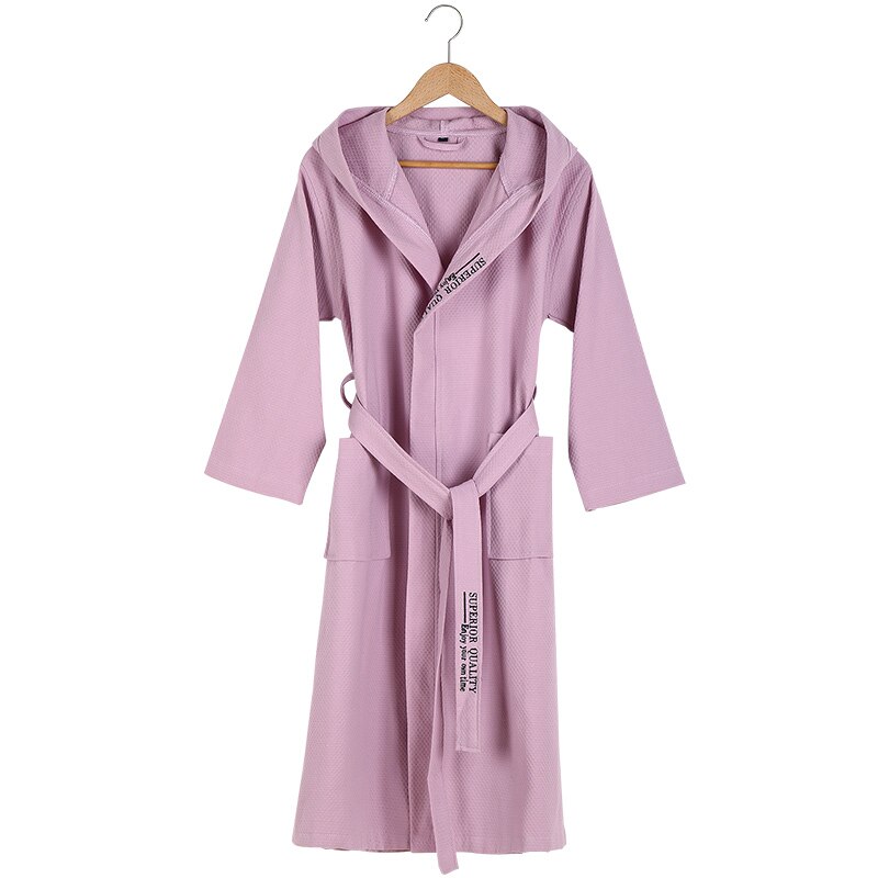 Sleepwear Women Bathrobe Men Hooded 100% Cotton Men&#39;s Robe Summer Thin Couples BrideMen Bath Robe Male Women&#39;s Dressing Gown