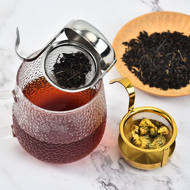 Stainless Steel Rotatable Tea Strainer Tea Infuser with Handle Fine Tea Mesh Tea Drain Tea Filter Sieve Teaware Kitchen Gadgets