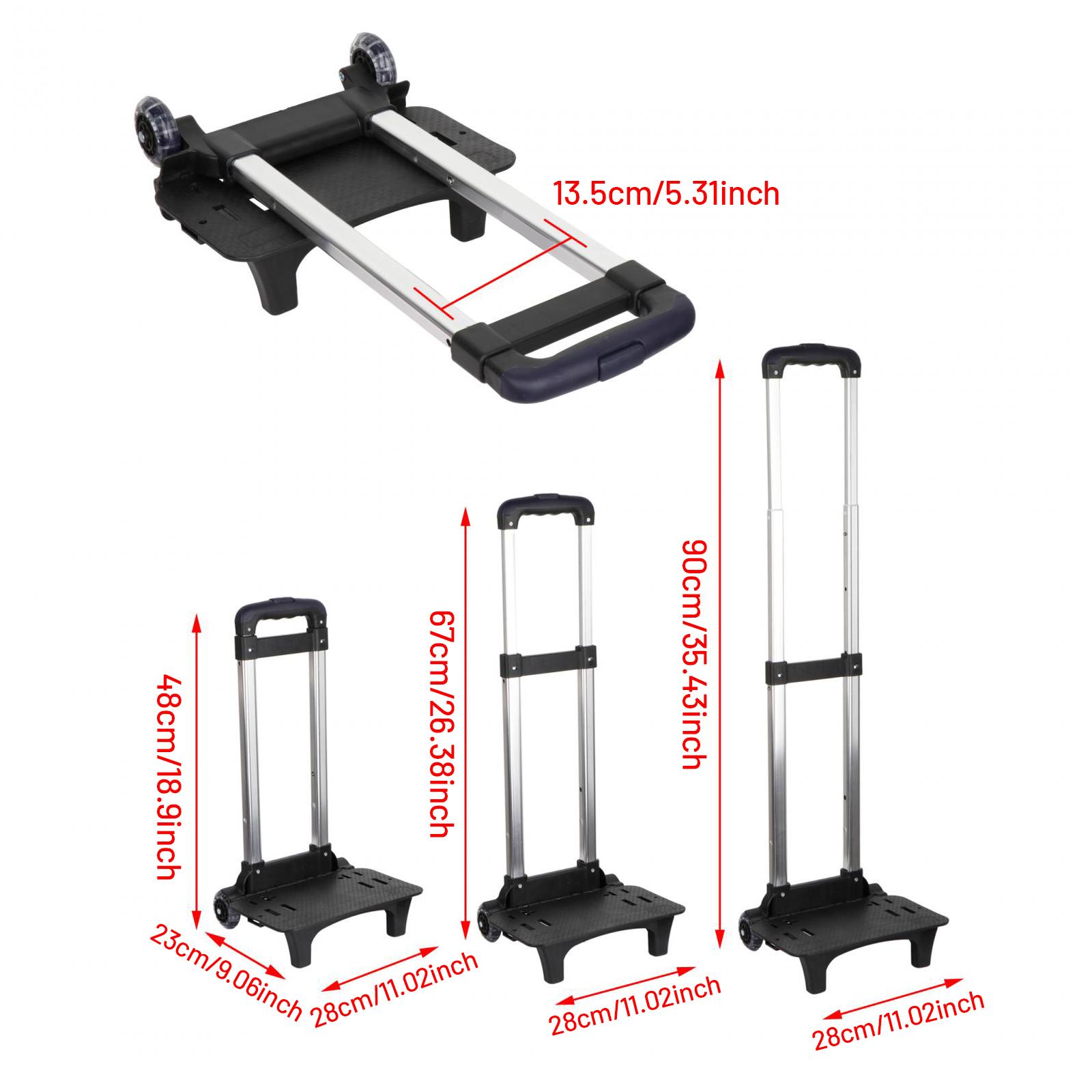 Backpack Trolley Telescopic Rod Portable Compact Collapsible Foldable Luggage Cart Wheeled Hand Trolley Backpack Hand Truck