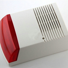 (1 stk. kablet udendørs sirene med flashlampe vandtæt summer til alarmsystem advarsel højere højttaler strobe sirene