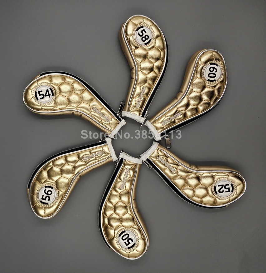 1PC Zipper Golf Wedge Head Cover Grand Prix Sand Wedge Set Headcover 50 52 54 56 58 60DEG For Man Women