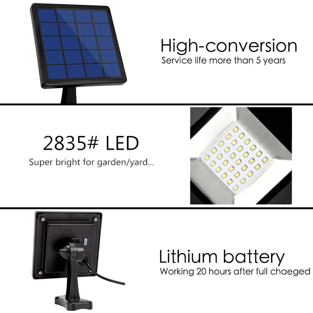 Solar- Licht Garten LED Flutlicht Mit Solar- Tafel 9,8 ft Kabel Lampe Landschaft Solar- LED Licht Sicherheit Für draussen beleuchtung
