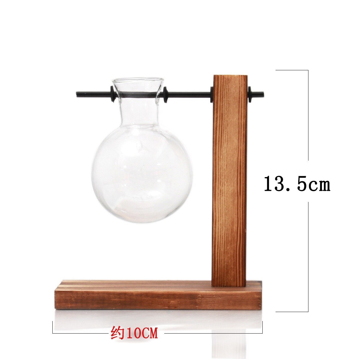 Bonsai Dekor blume Vase Werk transparent Vase Holzrahmen Vase Deko Glas Tabletop Pflanze blume geformt schüssel: Typ A