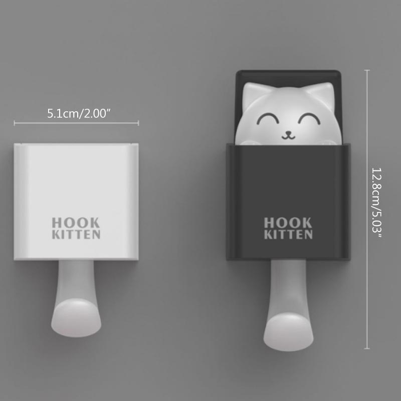 Verborgen kat wandhanger haak decoratie voor kleding hoed sjaal sleutel dieren hanger rek wanddecoratie gratis ponsen