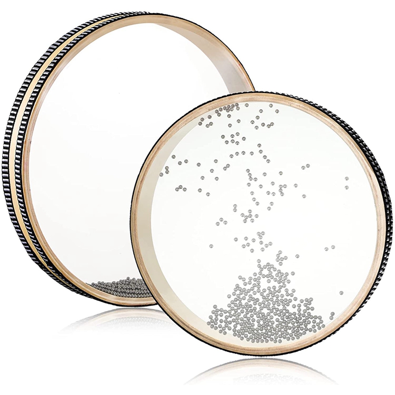 Ocean Drum 2 Pcs Wave Bead Hand Drum Sound Drum Percussion Wave Drum With Shell Ocean Sound Drum, 8,10 Inch