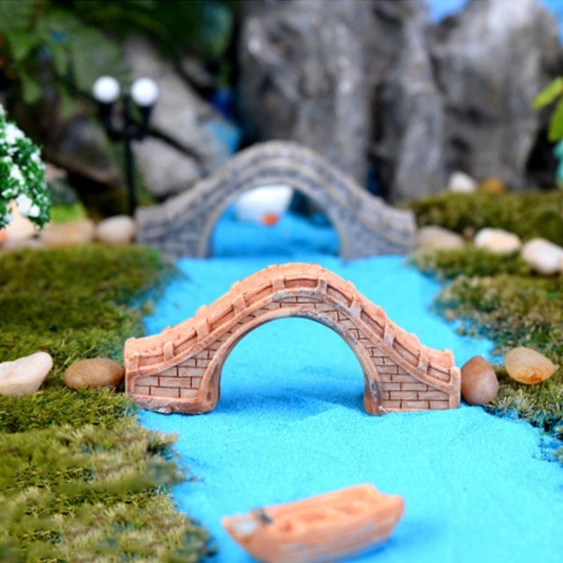 Aquarium en résine fait à la main | Décoration créative Aquarium, Simulation pont en résine, bricolage Aquarium de poissons, ornements de paysage, artisanat de Style de jardin C42