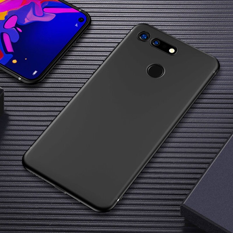 Raugee Matte Case For Huawei Honor View 20 Case Silicone Luxury Bumper Back Soft TPU Cover On For Huawei Honor V20 V 20 Case: Black