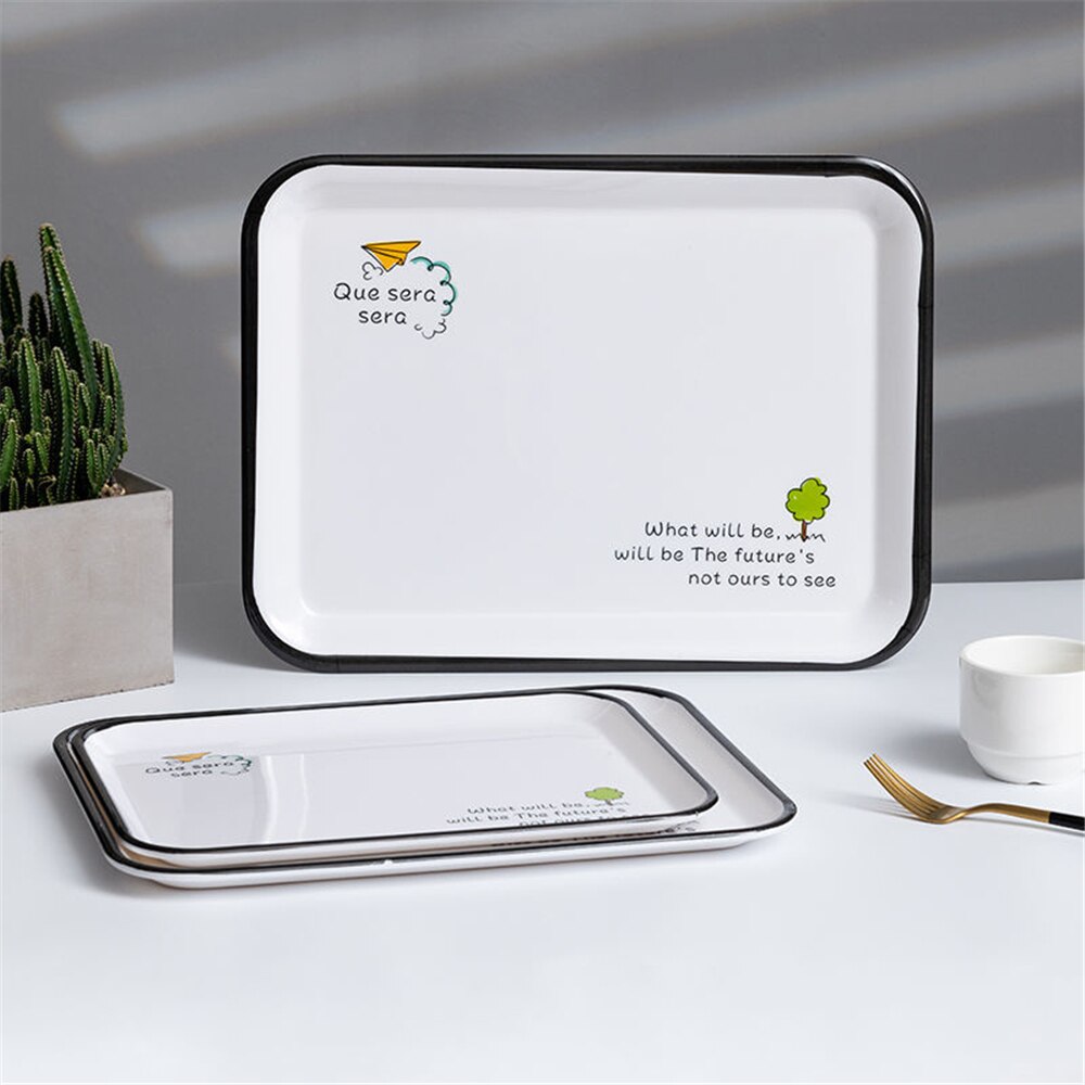 Thee Ontbijt Brood Snack Opslag Trays Plastic Dessert Dienblad Vierkante Accessoires Cosmetica Schotel: Plane36x27x2cm