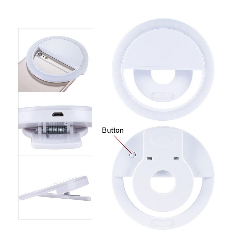 Smart Phone Camera Led Licht Invullen Ring Usb Charge Draagbare Selfie Led Licht Lamp Voor Meisje Night Donkere Schoonheid Compatibel voor Ios
