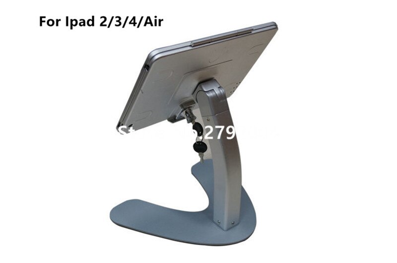 for ipad 2/3/4/air/pro 9.7" desktop secure lock stand with metal frame brace display kiosk POS table security holder on hotel