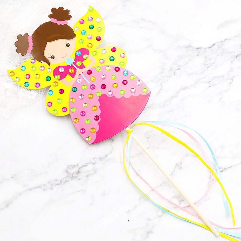 Children DIY Fairy Stick Handmade Princess Magic Stick Toy Handmade Materials Package Sticker Girl DIY Craft Toys: Girl A