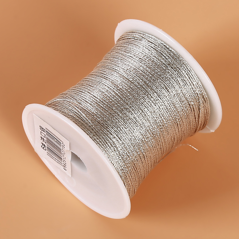 Corde à nœud chinois en or et argent, fils pour Machine à coudre, artisanat, fil pour mariage, ligne de corde de noël