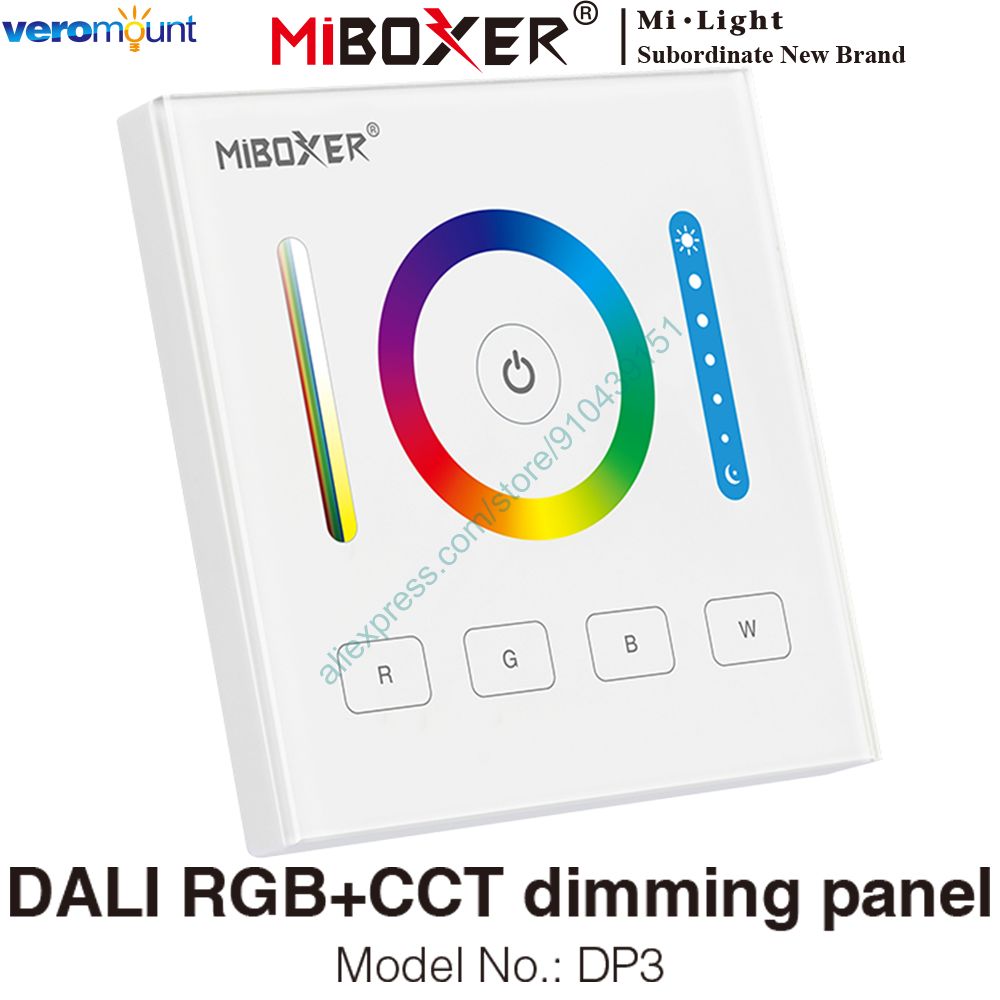MiBoxer DP3 DALI 86 Touch Panel RGB+CCT Smart LED Dimming Controller 3 in 1 for RGB RGBW RGBCCT LED Strip MiBoxer DALI Downlight