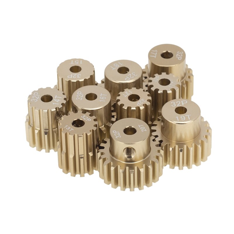 32P M0.8 3.175Mm Aluminium Metalen Pinion Motor Gear Voor 1/10 1/8 Rc Model Auto Motor