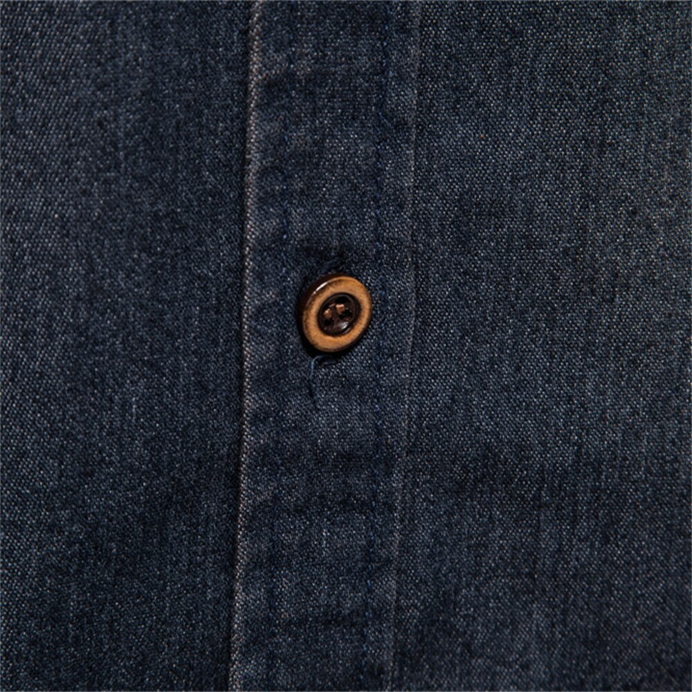 AIOPESON camisa vaquera de algodón elástico para hombre manga larga camisas vaqueras de para hombres corte ajustado informal ropa de para hombre