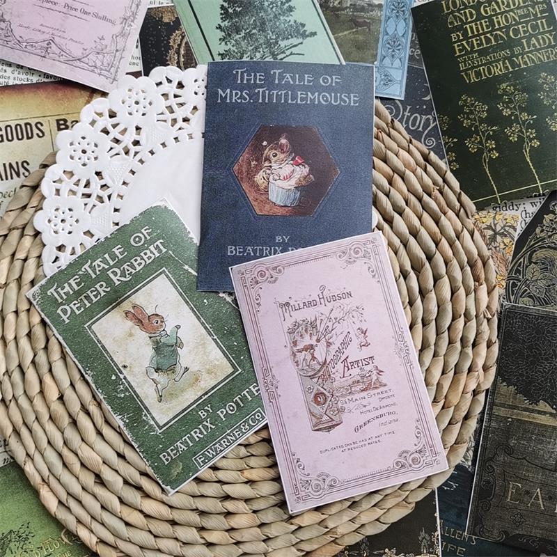 24 st självhäftande klippbok vintage gammal bokomslag utan baksida lim material klistermärke dagbok projekt lycklig plan dekoration bakgrund klistermärke