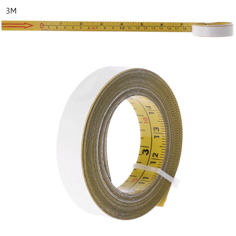 Inch & Metric Self Adhesive Tape Measure Steel Miter Saw Scale Miter Track Ruler L69A