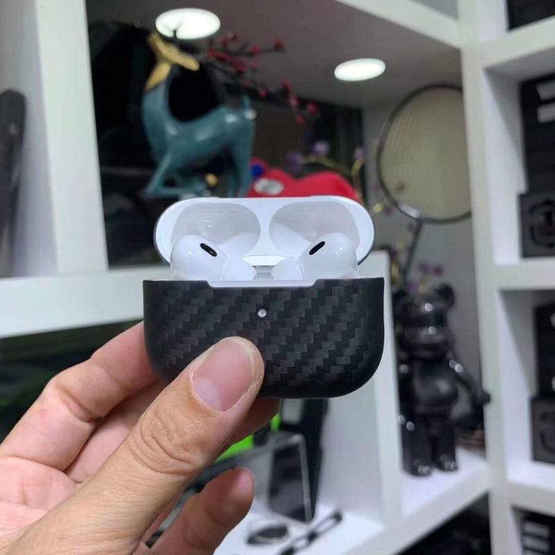 Funda de auriculares de fibra de carbono Real para Apple AirPods Pro 2(2022) auriculares inalámbricos Bluetooth de fibra de carbono para AirPods Pro)
