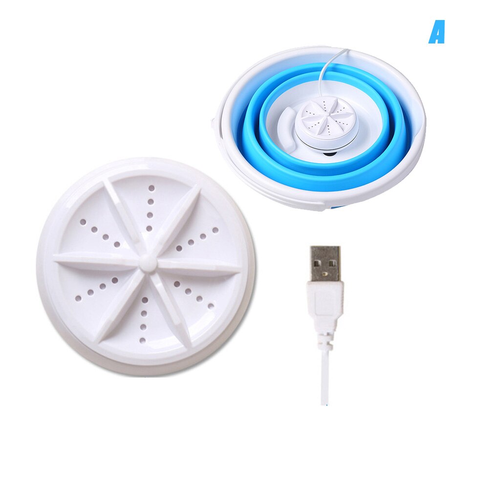 Bañera plegable portátil para lavado de ropa, Mini lavadora automática, cubo para el hogar, balde de lavar ropa rotativo: A