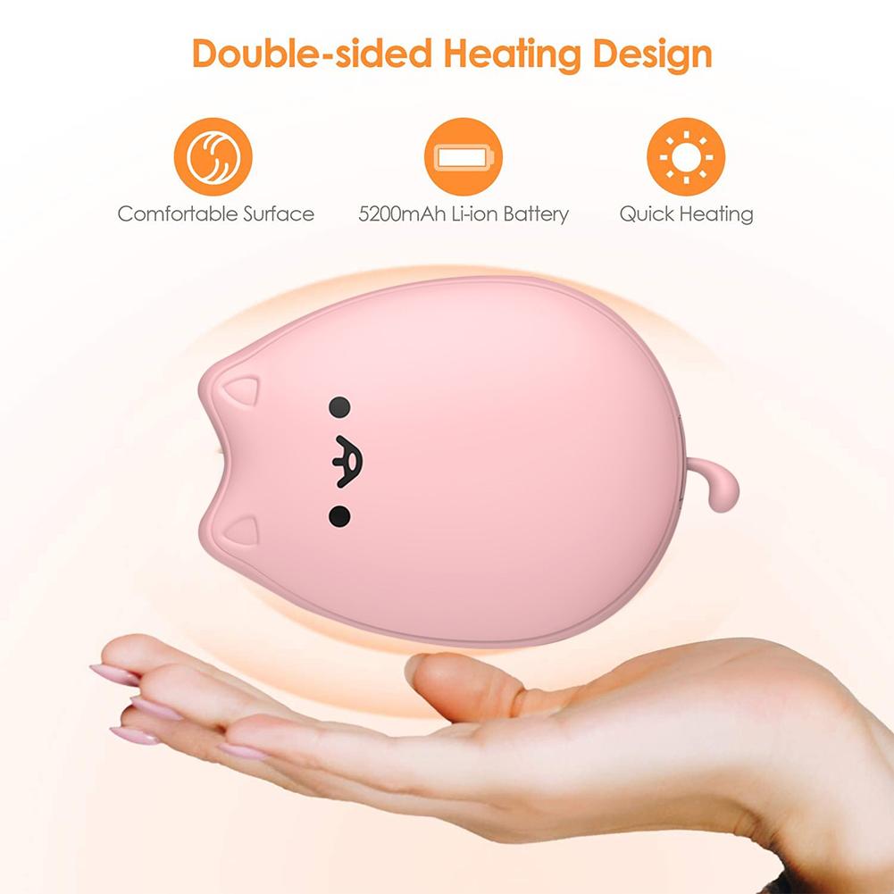 5200mAh Cute Cat Pocket Heater Hand Warmers Pocket Heater Portable Rechargeable Hand Warmer Cat Power Bank For Autumn Winter