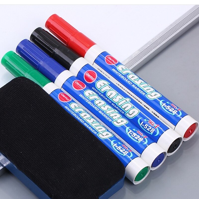 4Pcs Veel Vier Kleur Whiteboard Marker White Board Marker Milieuvriendelijk Marker Kantoor Schoolbenodigdheden Zwart Rood Blauw Groen