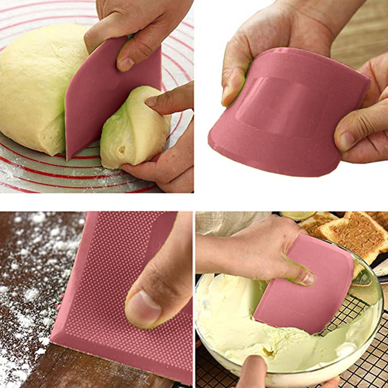 3PC Useful Cream Spatula DIY Pastry Cutters Fondant Dough Scraper Cake Cutter Pastry Baking Tool Kitchen Accessories